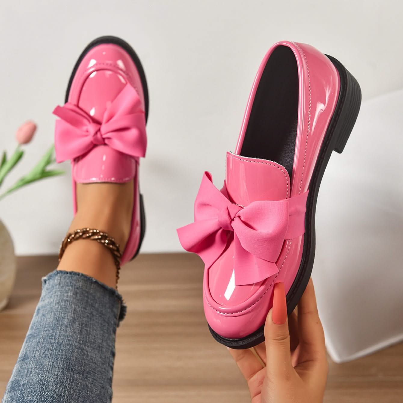 CALEYA | Slip-on loafers with bow detail