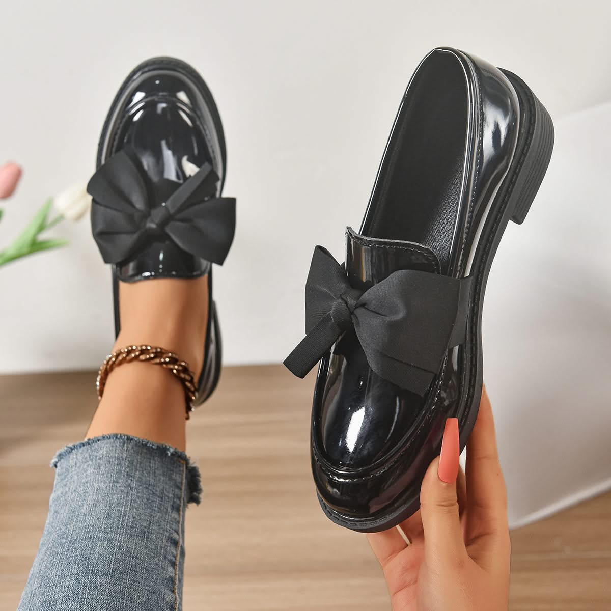 CALEYA | Slip-on loafers with bow detail