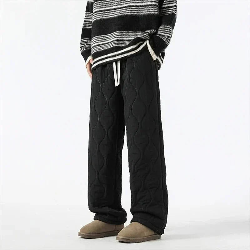 SIENNA | Wide-leg pants with quilted finish