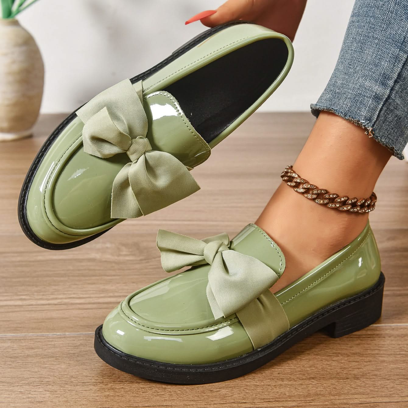 CALEYA | Slip-on loafers with bow detail
