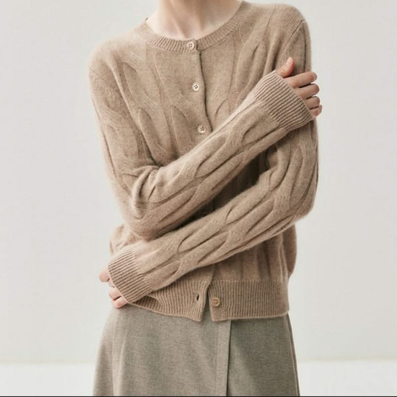 AVELINE | Cable-knit cashmere cardigan
