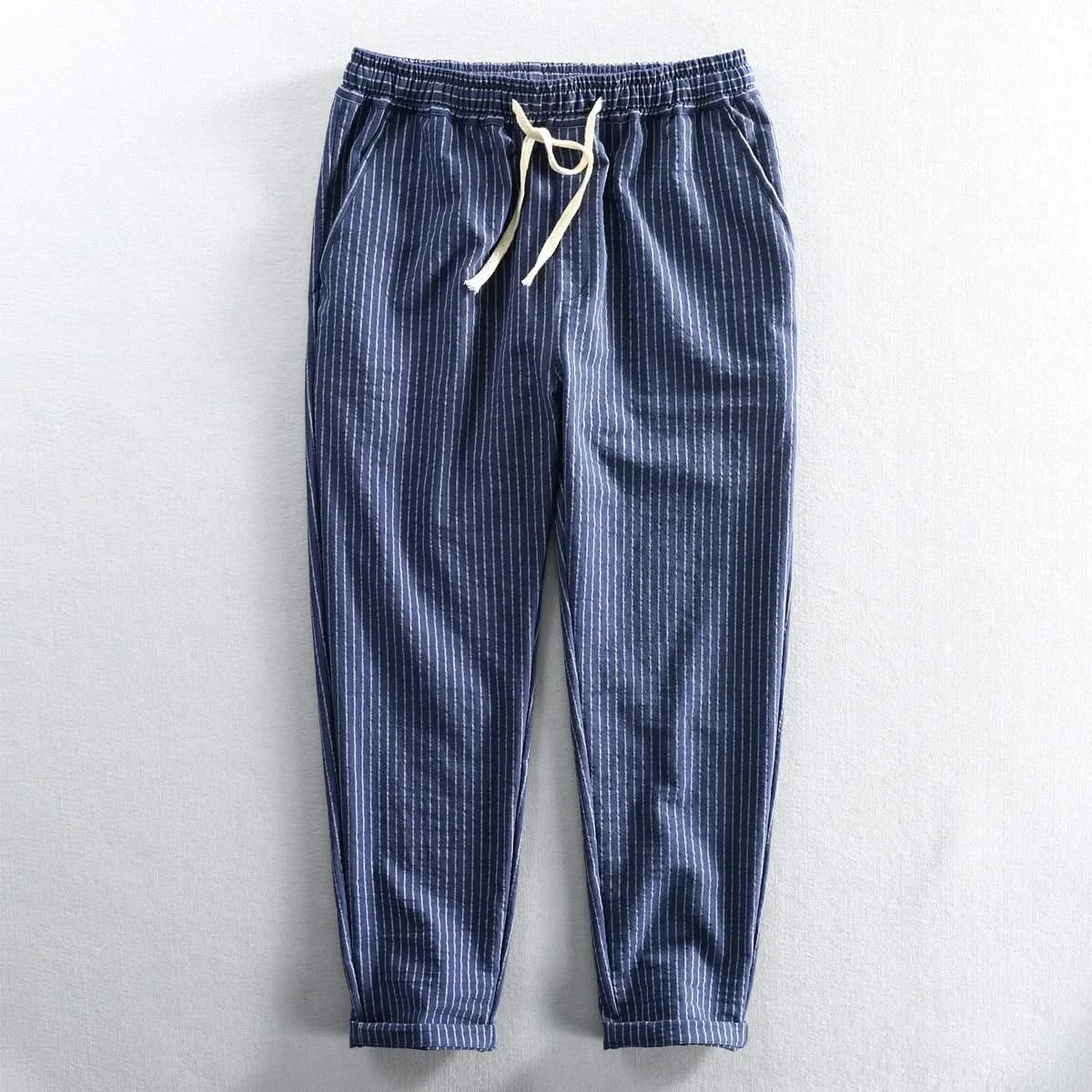 ROCCO | Linen pants with pinstripe