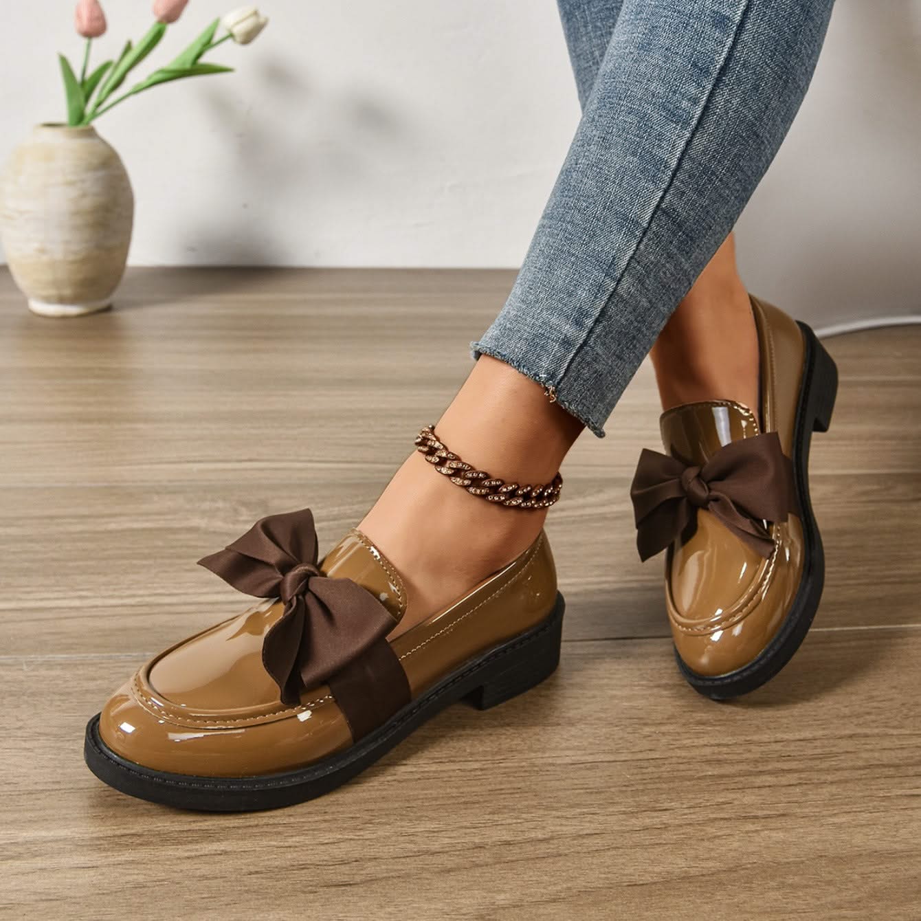 CALEYA | Slip-on loafers with bow detail