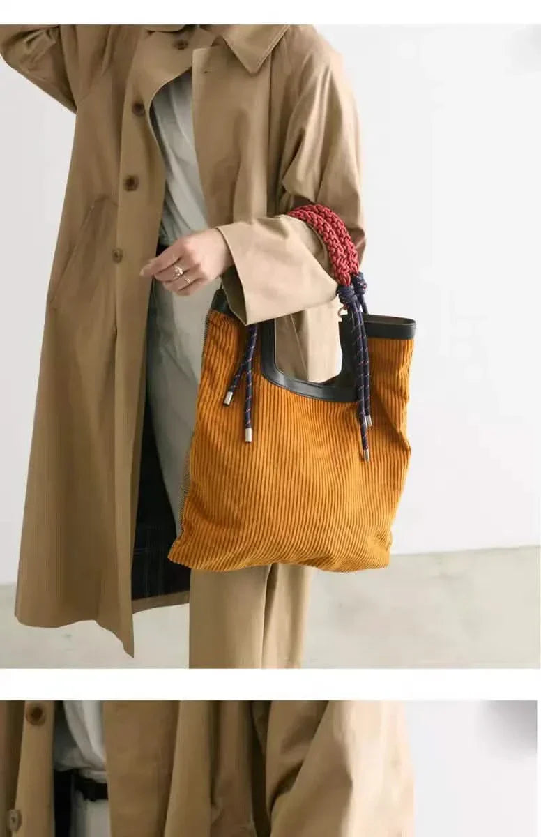 HARRISON | Tote bag with corduroy texture