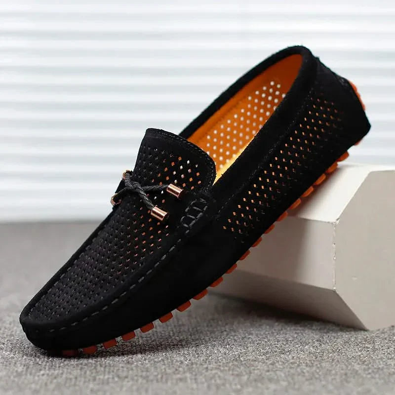 GIANNI | Loafers with perforated leather upper
