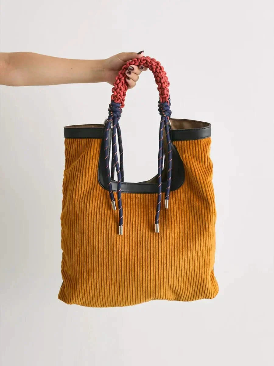 HARRISON | Tote bag with corduroy texture