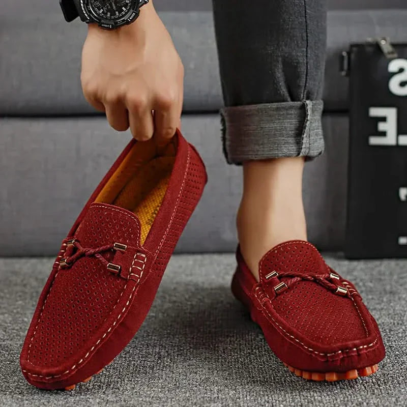 GIANNI | Loafers with perforated leather upper