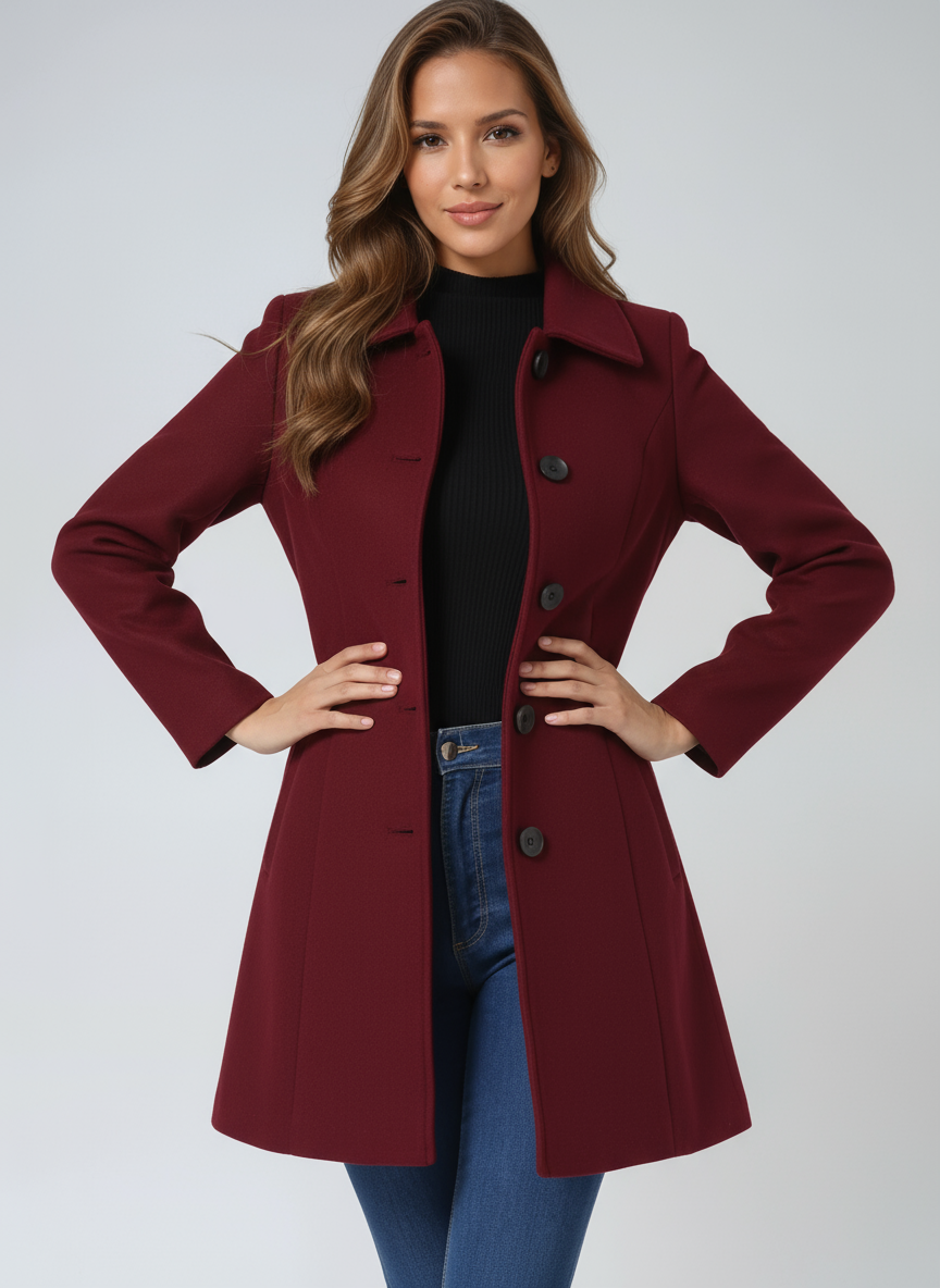 AVELINE | Trench coat with fit-and-flare silhouette