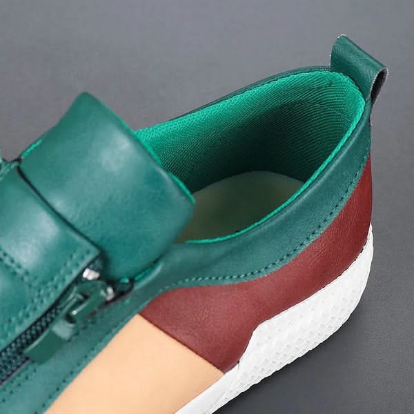 CARRADON | Leather sneakers with colour block panels