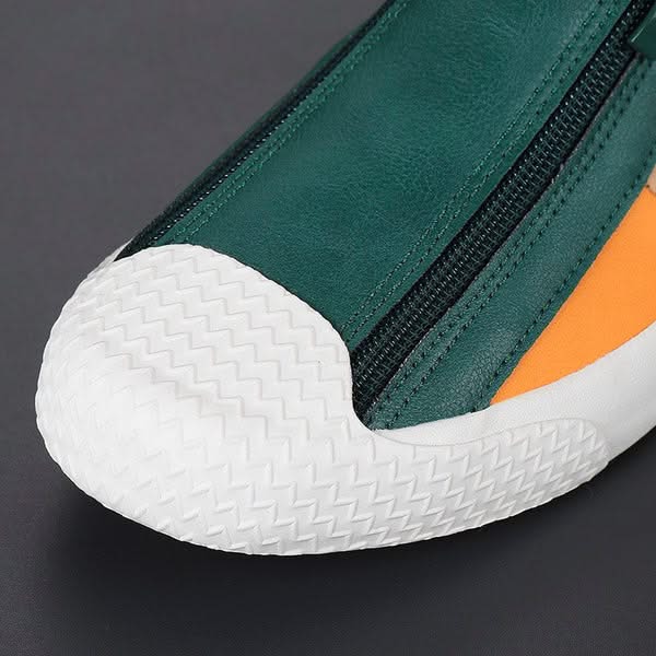CARRADON | Leather sneakers with colour block panels