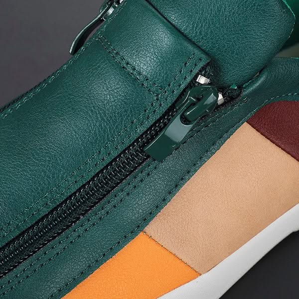 CARRADON | Leather sneakers with colour block panels