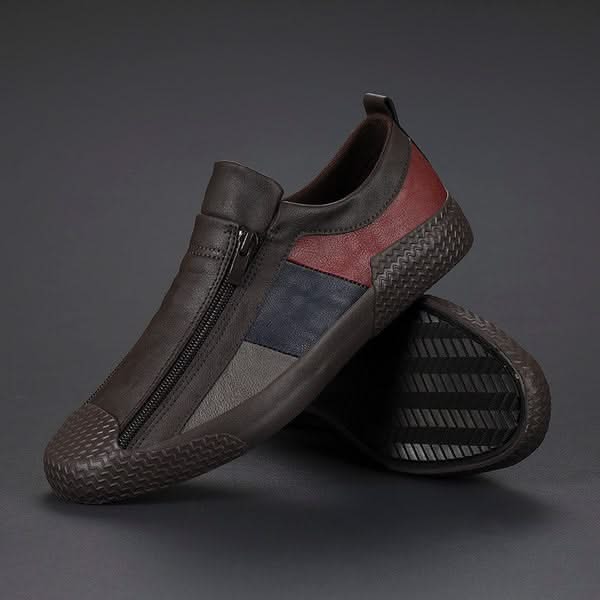 CARRADON | Leather sneakers with colour block panels