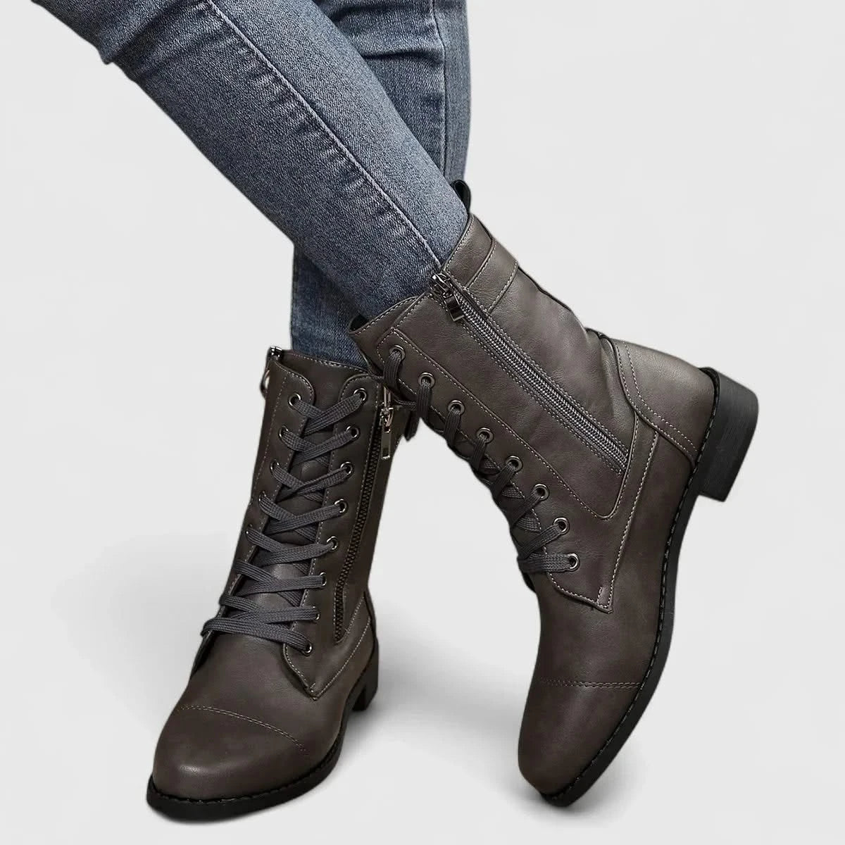 AINSWORTH | Leather boots with adjustable laces