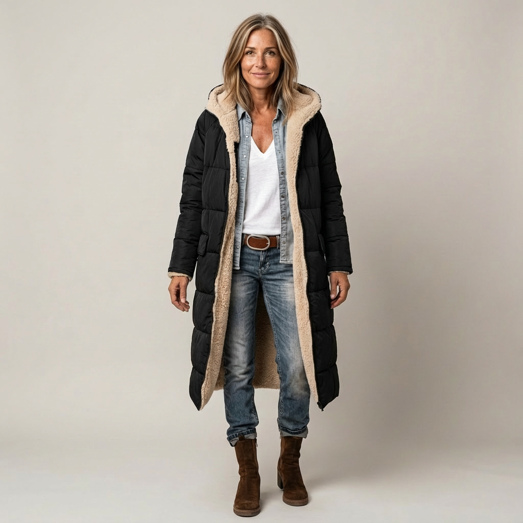 NOA | Reversible coat with fluid silhouette