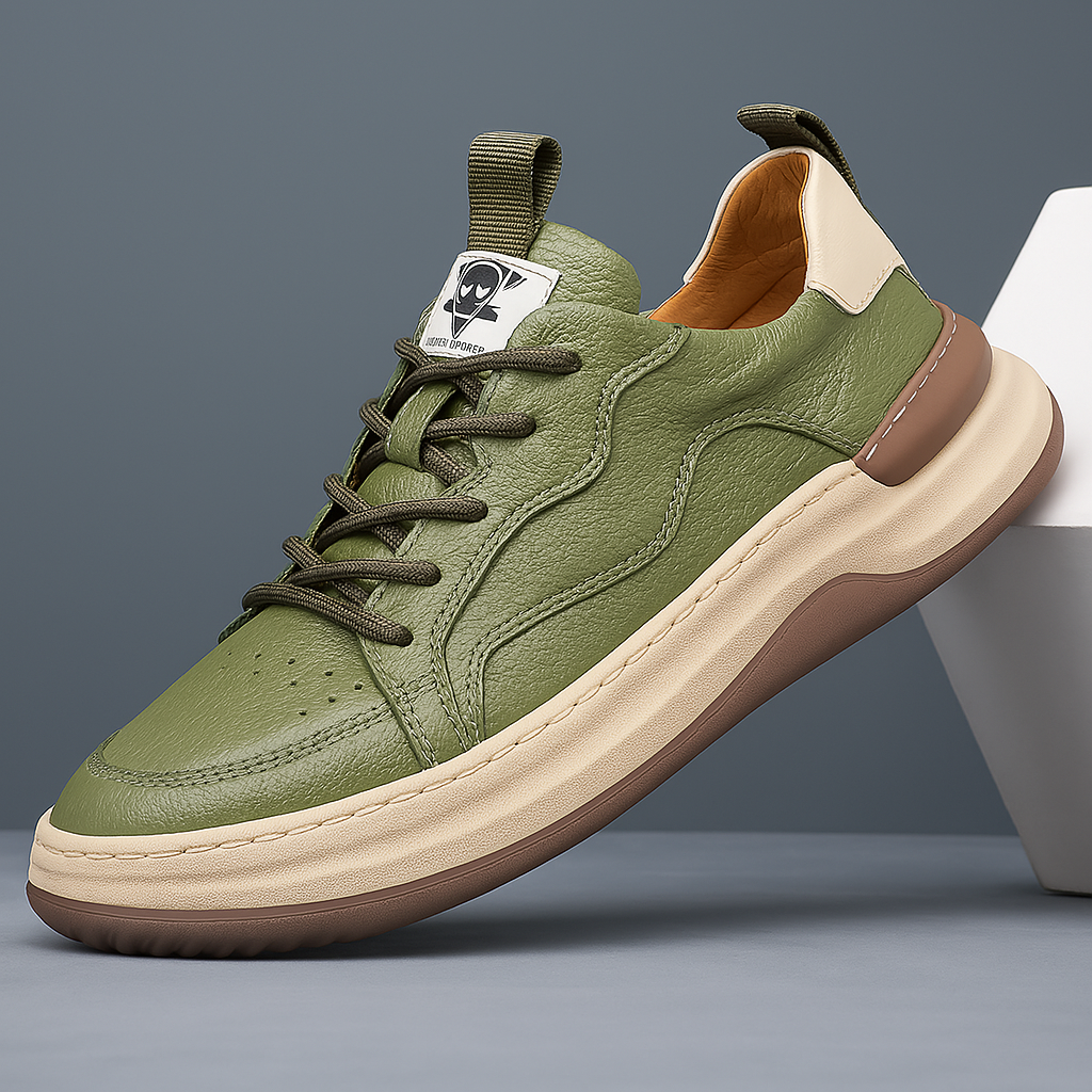 HUDSON | Leather sneaker with contoured panels