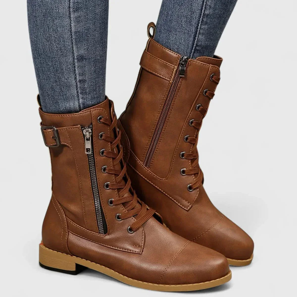 AINSWORTH | Leather boots with adjustable laces