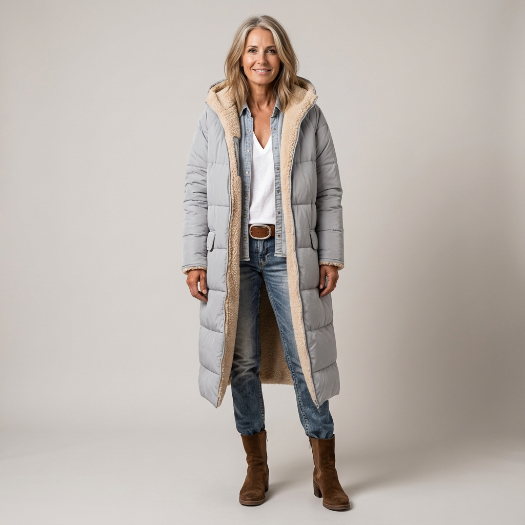NOA | Reversible coat with fluid silhouette