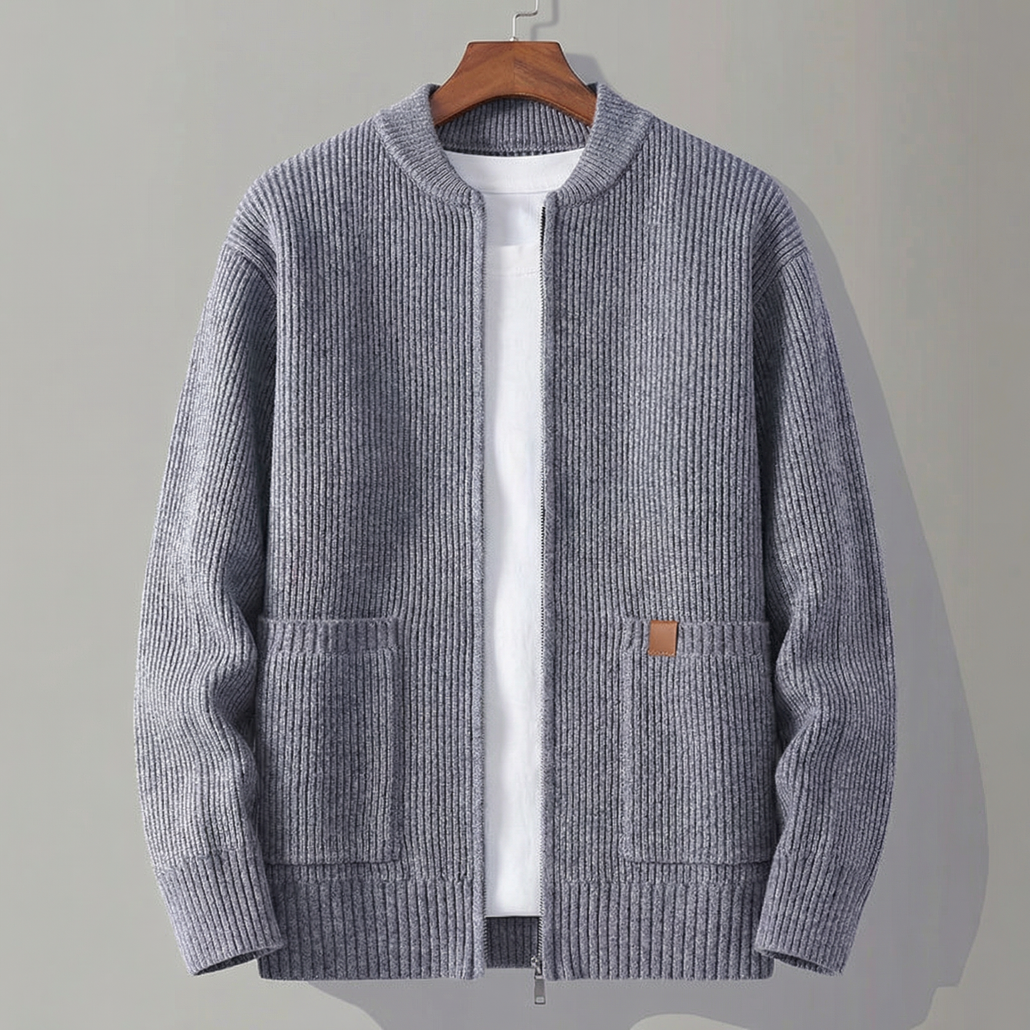 NOVA | Ribbed knit jacket with zip front