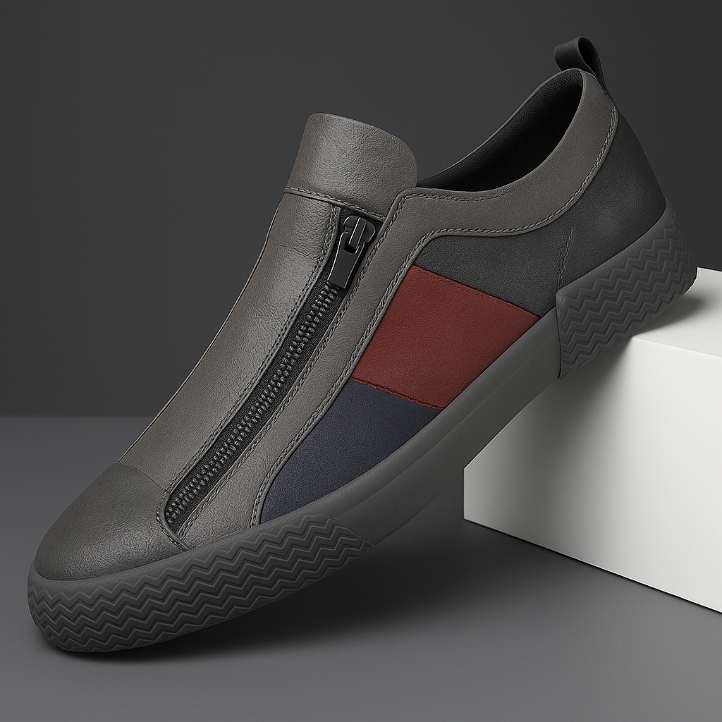 CARRADON | Leather sneakers with colour block panels